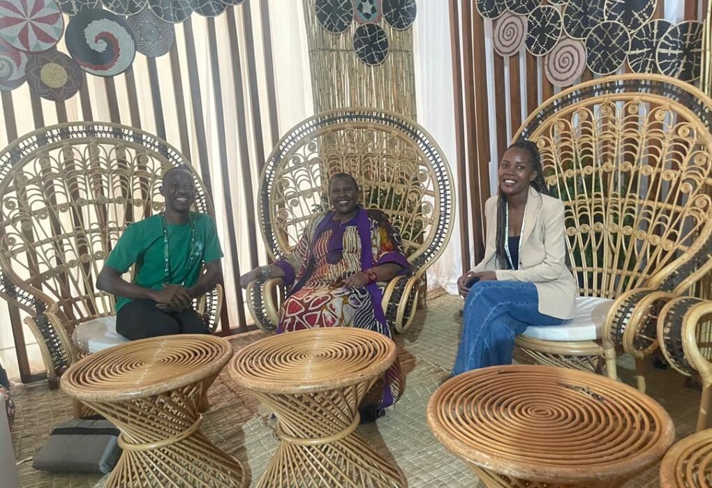 Bigirimana Feston meeting President of AGRA Dr. Alice Ruhweza at AFSF 2026 in Kigali, Rwanda.
