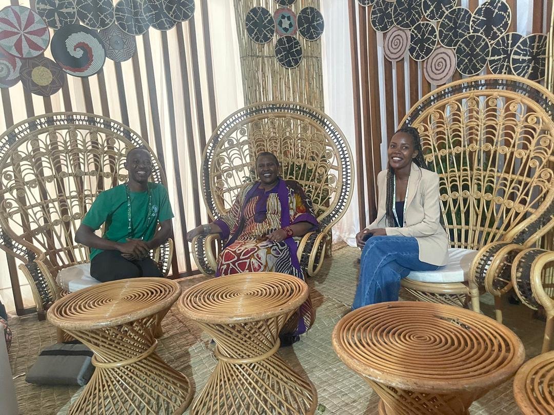 Bigirimana Feston meeting President of AGRA Dr. Alice Ruhweza at AFSF 2026 in Kigali, Rwanda.